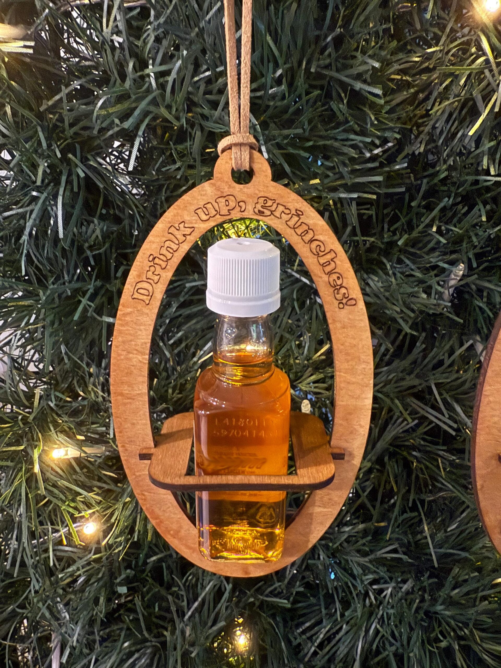 Mini Shooter Liquor Holder Ornament, Wood, Hand Painted