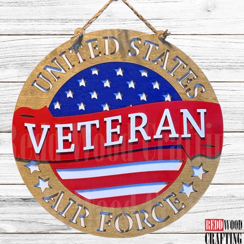 US Veteran Wooden Wall Plaque: Army, Navy, Air Force, Marines - Image 4