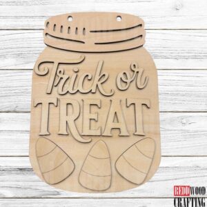 Halloween Candy Corn Mason Jar Door Hanger Kit | DIY Unfinished Wood Craft