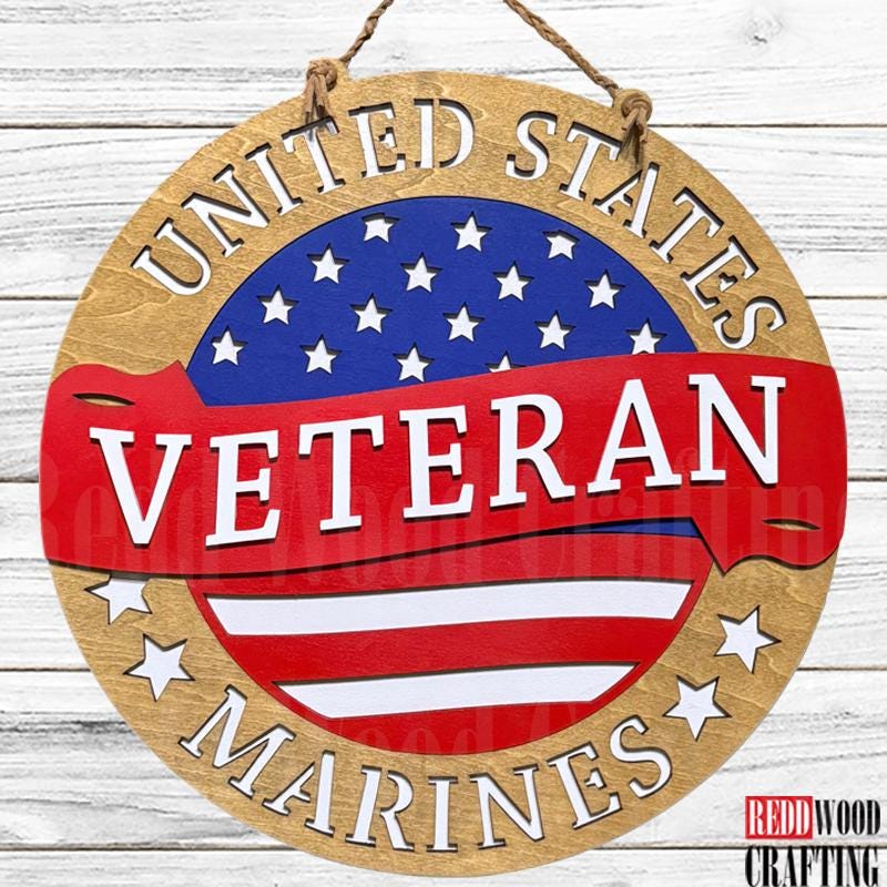 US Veteran Wooden Wall Plaque: Army, Navy, Air Force, Marines - Image 3