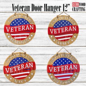 US Veteran Wooden Wall Plaque: Army, Navy, Air Force, Marines