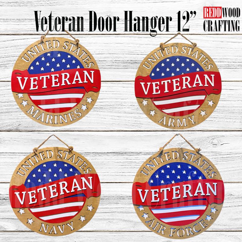 US Veteran Wooden Wall Plaque: Army, Navy, Air Force, Marines
