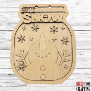 Snowman Let It Snow Mason Jar Door Hanger Kit | Unfinished Wood Craft