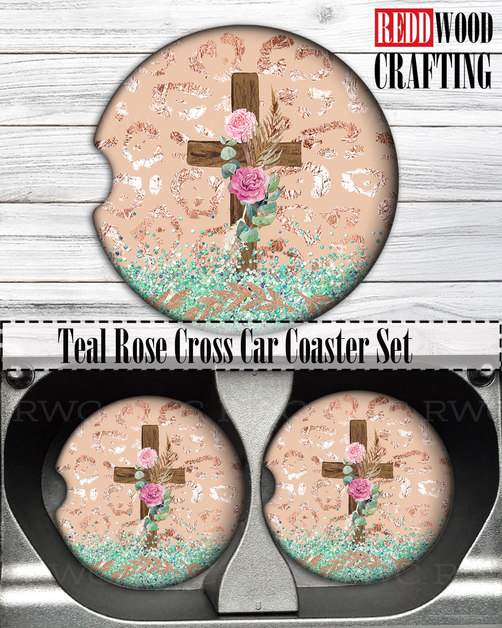Faith Christian Car Coasters (Set of 2), Neoprene Cup Holder Accessories - 8 Options - Image 9