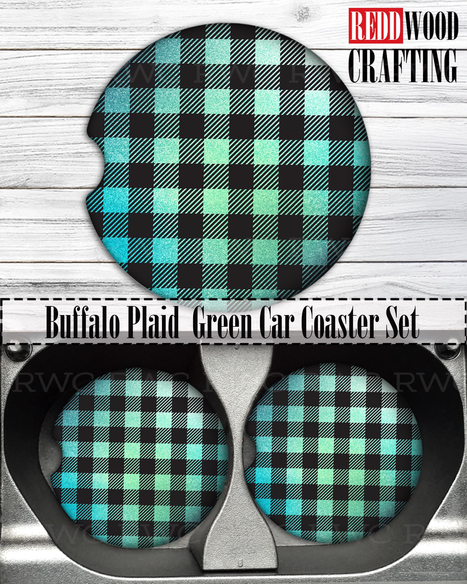 Buffalo Plaid Car Coasters: Neoprene Cup Holder Protectors (Set of 2) - Image 6