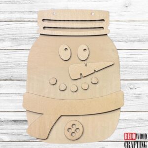 Snowman Santa Suit Mason Jar Door Hanger Kit | DIY Unfinished Wood Craft