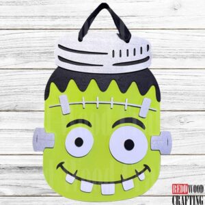 Frankenstein’s Monster Mason Jar Door Hanger Sign