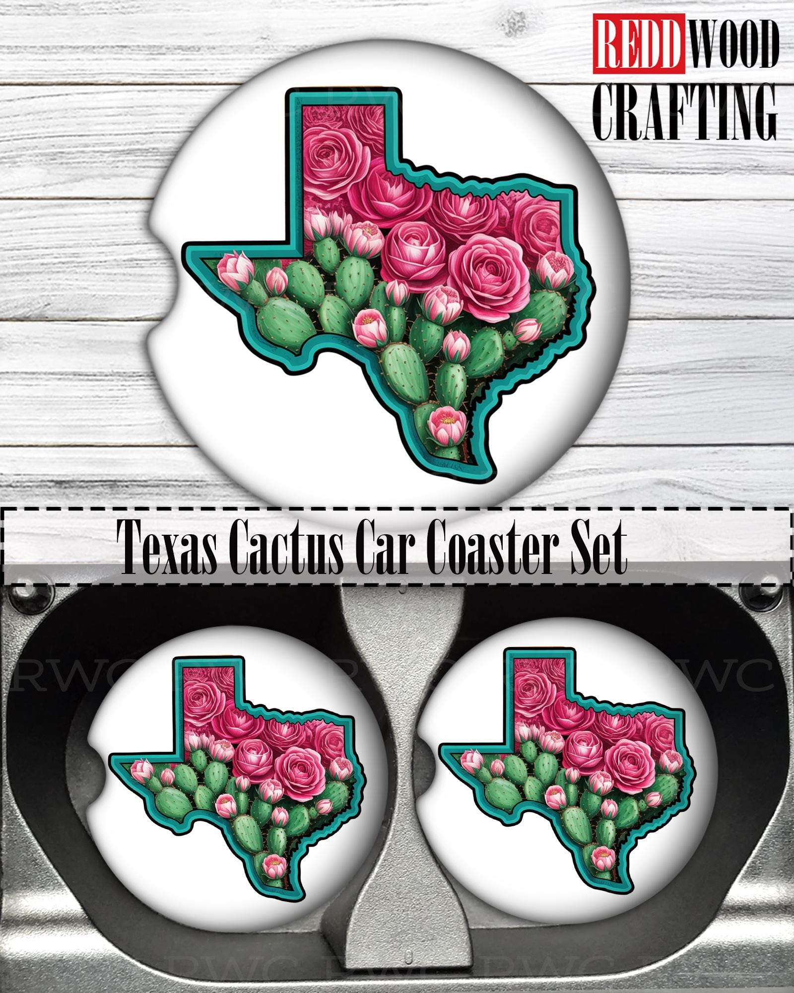Texas Car Coasters: Neoprene Cup Holder Accessories (Set of 2) - Image 5