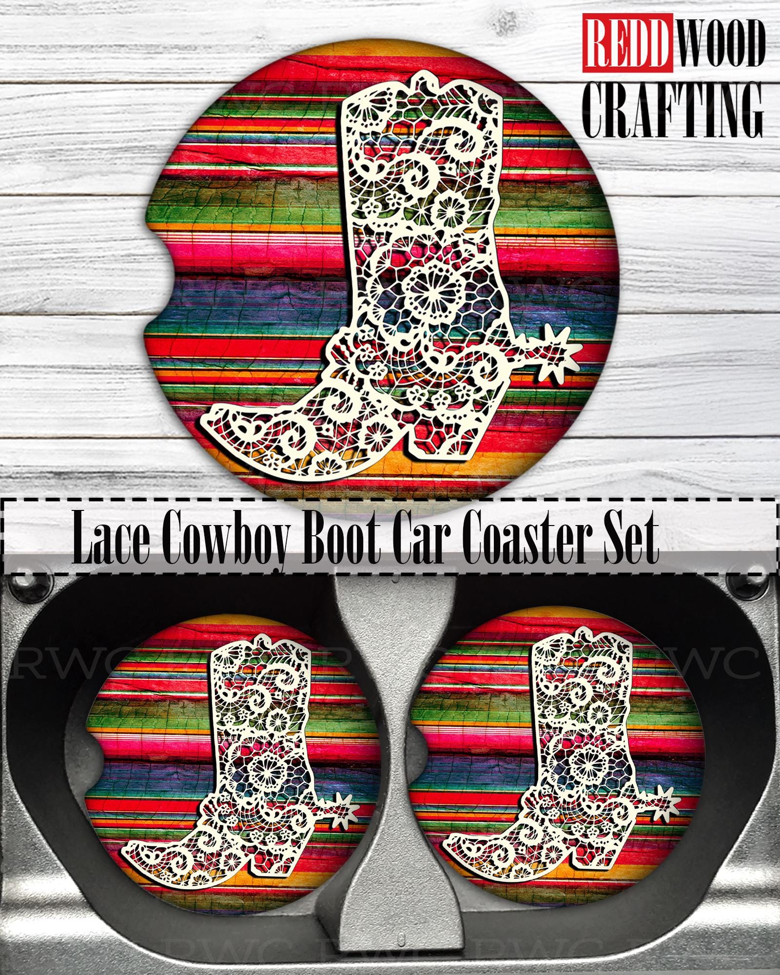 Texas Car Coasters: Neoprene Cup Holder Accessories (Set of 2) - Image 3