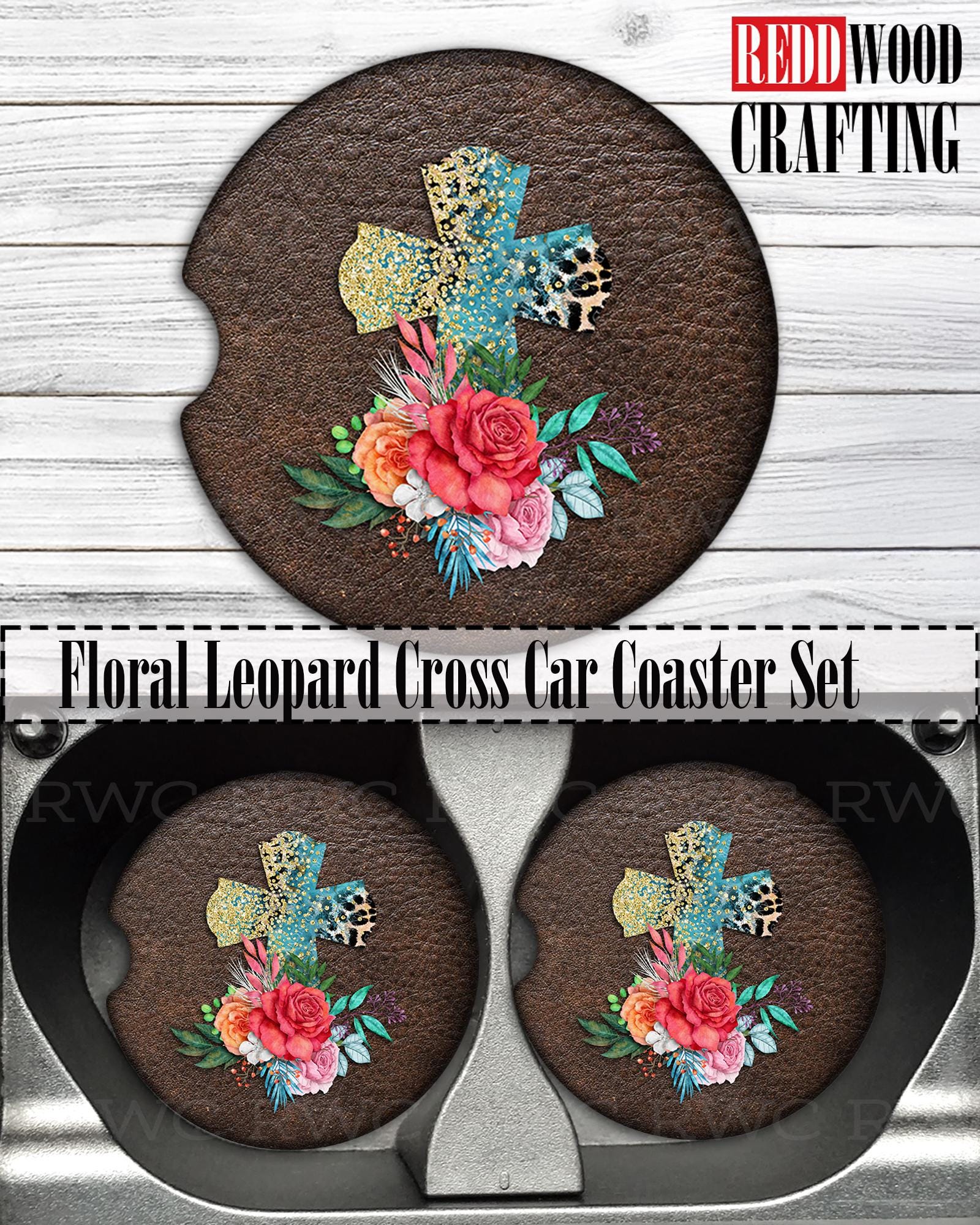 Faith Christian Car Coasters (Set of 2), Neoprene Cup Holder Accessories - 8 Options - Image 6