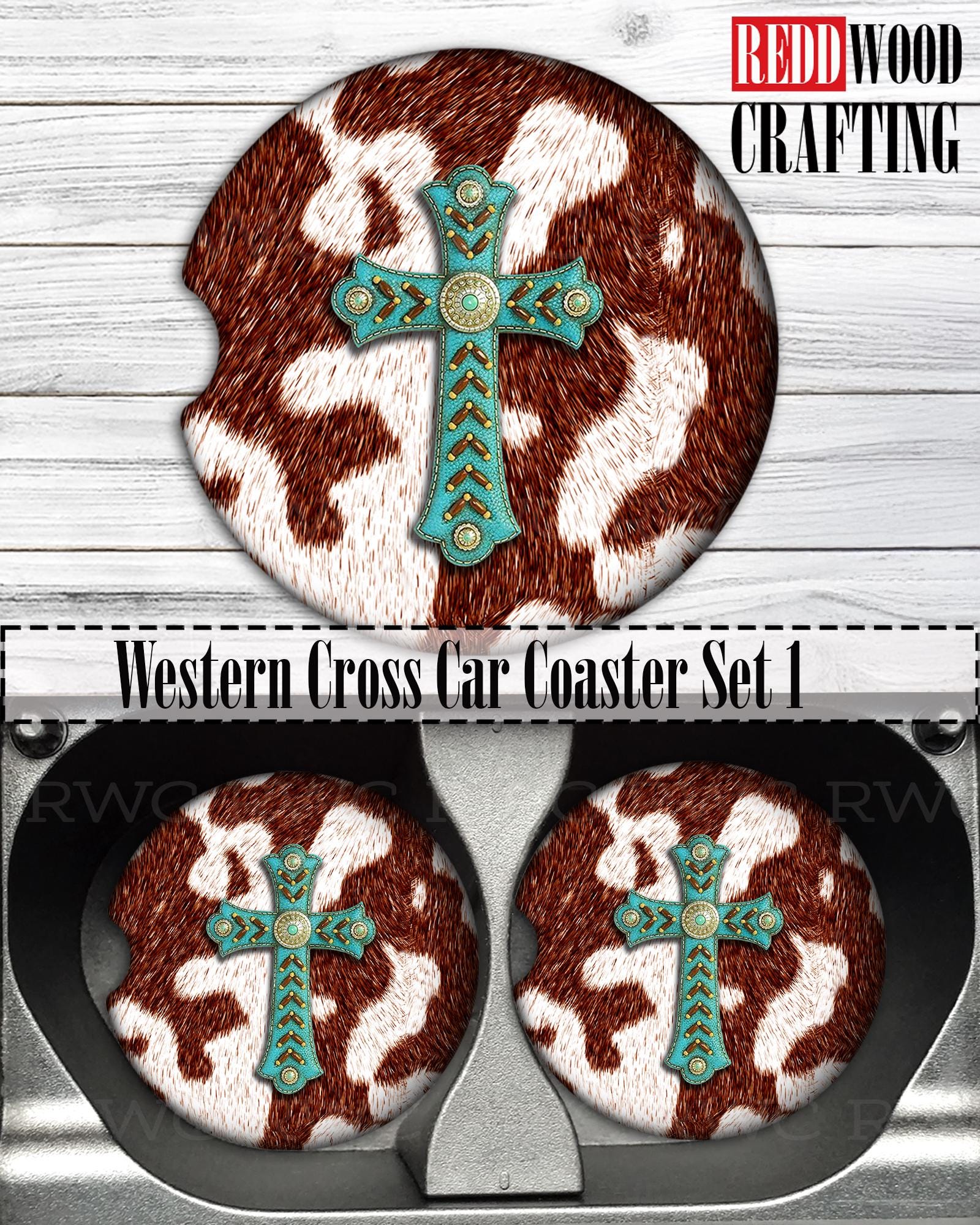 Faith Christian Car Coasters (Set of 2), Neoprene Cup Holder Accessories - 8 Options - Image 10