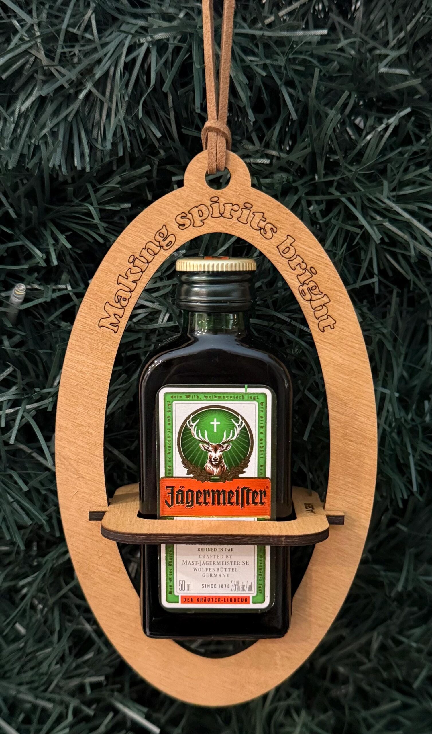 Jagermeister Mini Shooter Liquor Holder Ornaments, Wood, Hand Painted