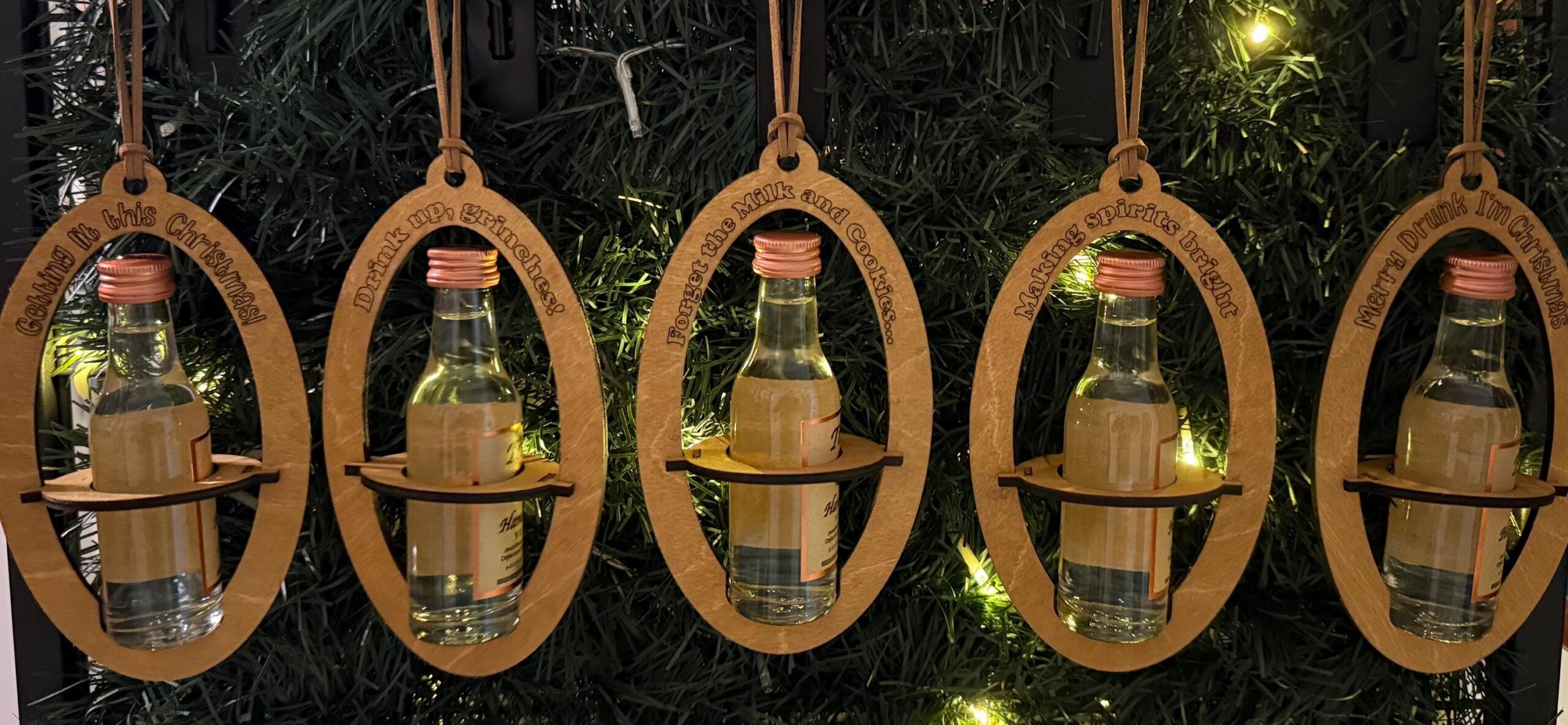 Tito’s Mini Shooter Liquor Holder Ornaments, Wood, Hand Painted
