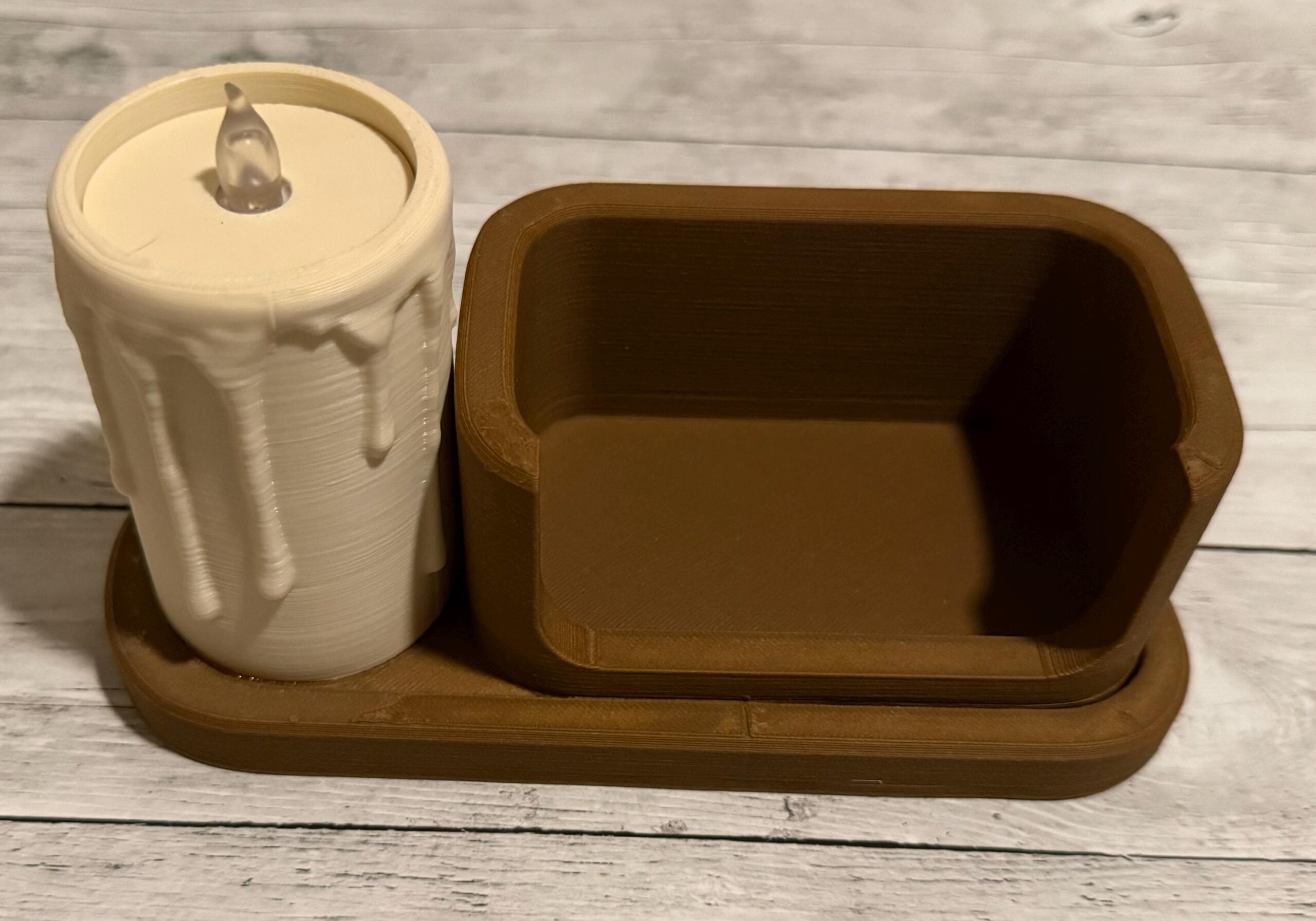 Candle Business Card Holder with LED Tea Light | 3D Printed Vendor Booth Display