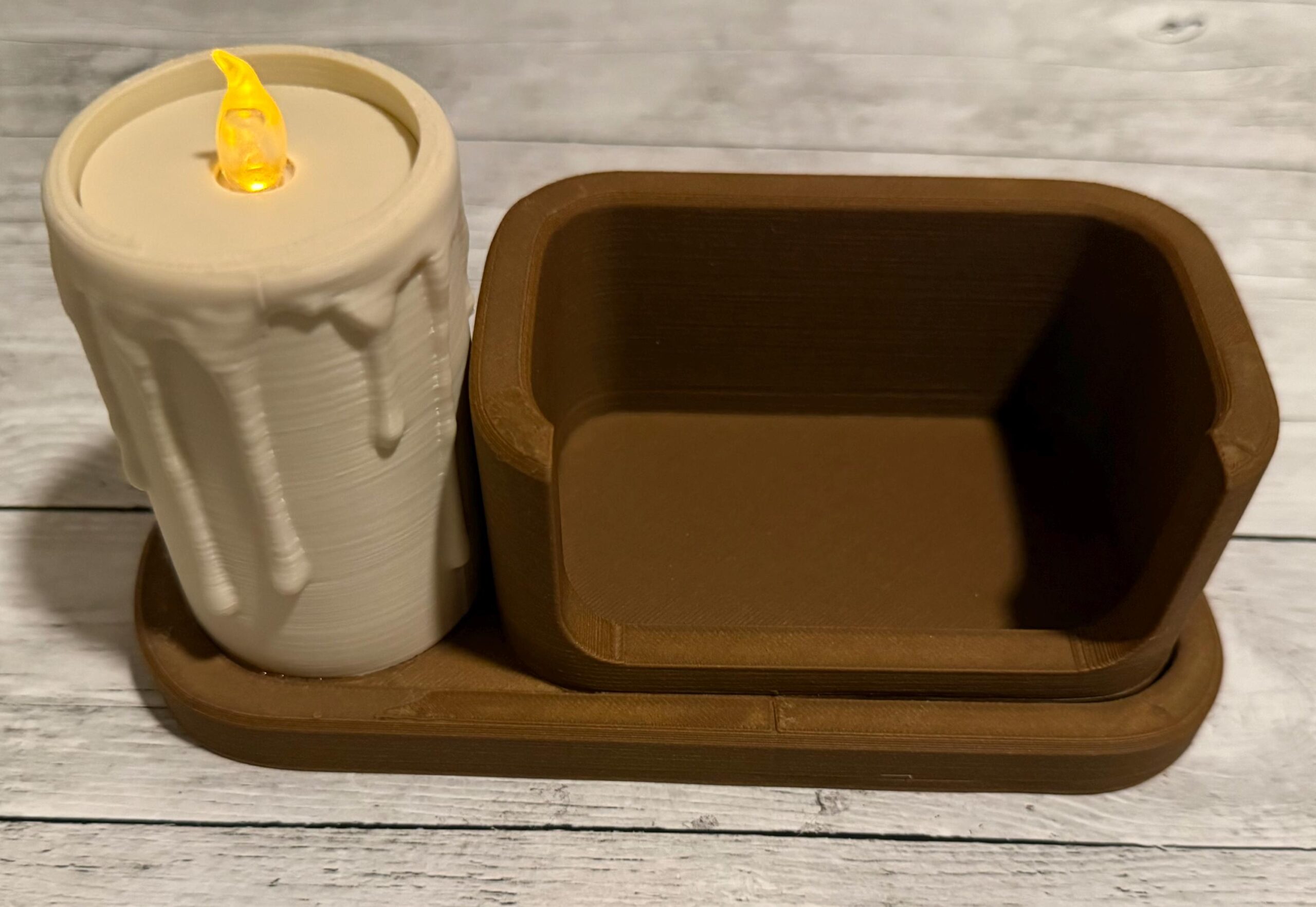 Candle Business Card Holder with LED Tea Light | 3D Printed Vendor Booth Display - Image 3