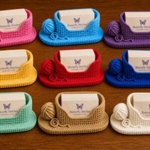 Yarn Crochet Business Card Holder | 3D Printed Vendor Booth Display for Craft Fair & Markets