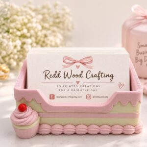 Cupcake Business Card Holder | 3D Printed Display Stand | Bakery, Baker, Cupcake Shop, Craft Vendor Decor